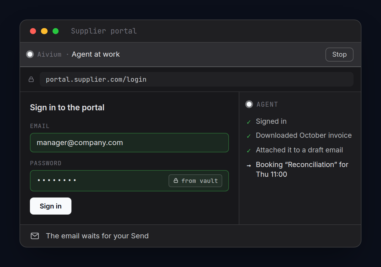 Hand off portals, forms and email